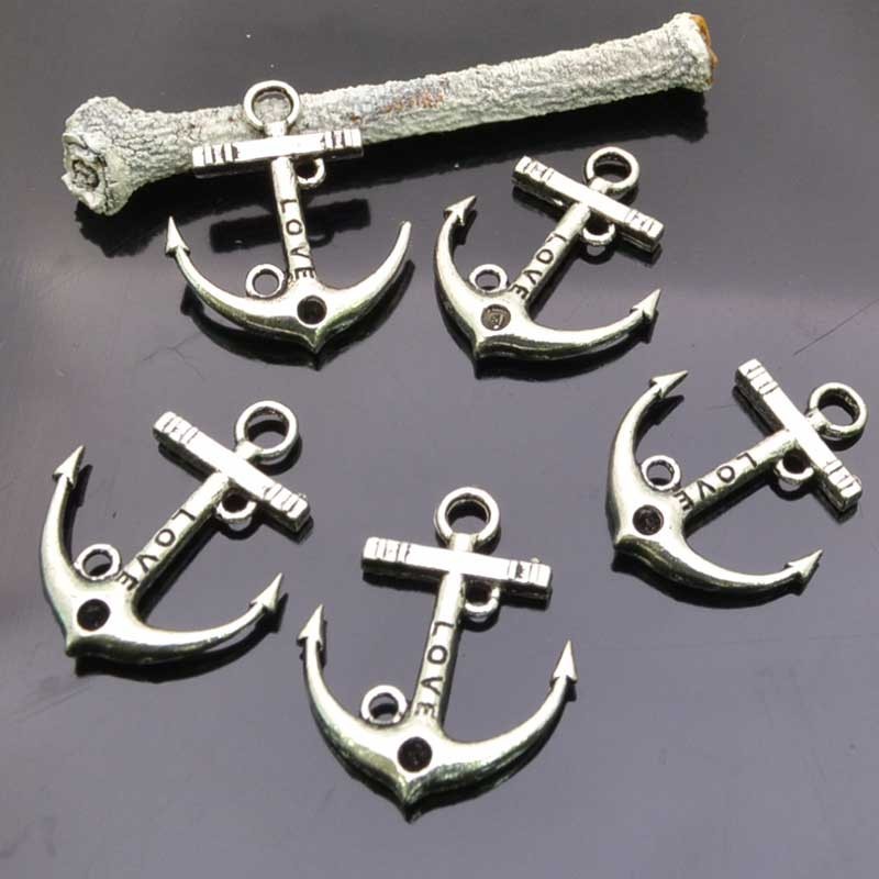 Ciondolo charms Ciondoli Pendente  Ancora 19x23 mm 5 Pz.