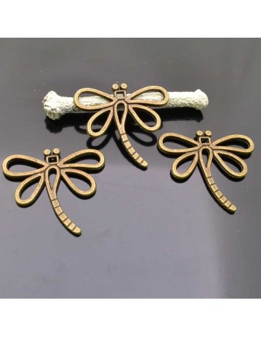 CIONDOLI LIBELLULA IN BRONZO ciondolo CHARMS 30X30MM per bigiotteria 3 Pz per bigiotteria