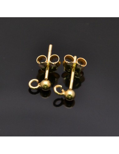 Base orecchini a perno con pallina 4 mm argento 925% 1 Paio