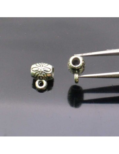 GANCI PER PENDENTE ciondolo DISTANZIATORI CILINDRO PORTA CHARMS 5X6 MM foro 2.2 mm 15pz