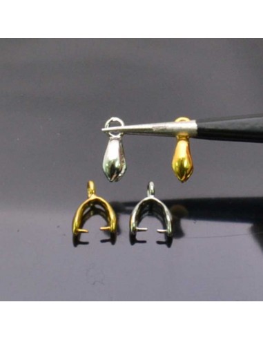 Ganci per pendenti CIONDOLO in ottone 6.5 X 11 MM 8 PZ  PER BIGIOTTERIA