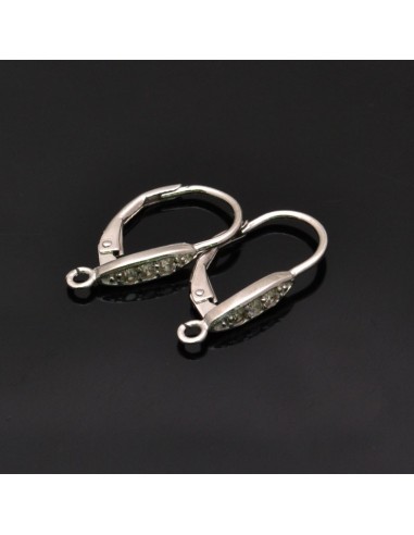 Monachelle chiuse con zirconi 21x11 mm in argento 925% 