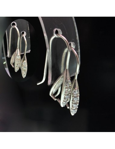 Monachelle base orecchini con gancio per pietre o pendenti 24x4mm in argento 925%