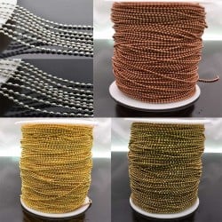 Catena a palline sfaccettata in ottone 1.5 mm 1 mt Gioie d'Oriente