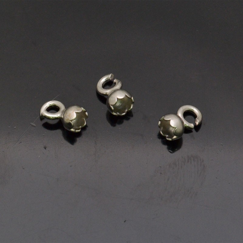 Coppette in argento 925% da 4 mm anella 4 mm 12pz