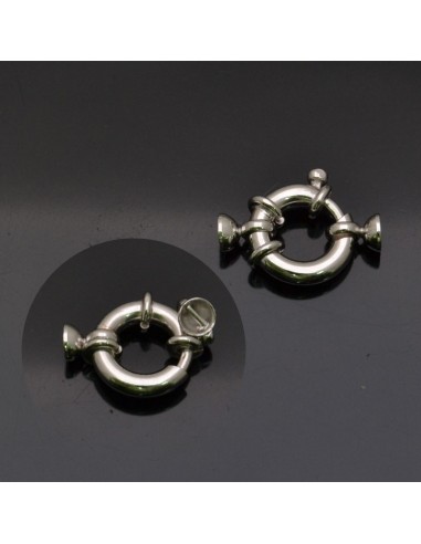 Chiusura moschettone con coppette in argento 925% da 13 mm coppette 4 mm GDO