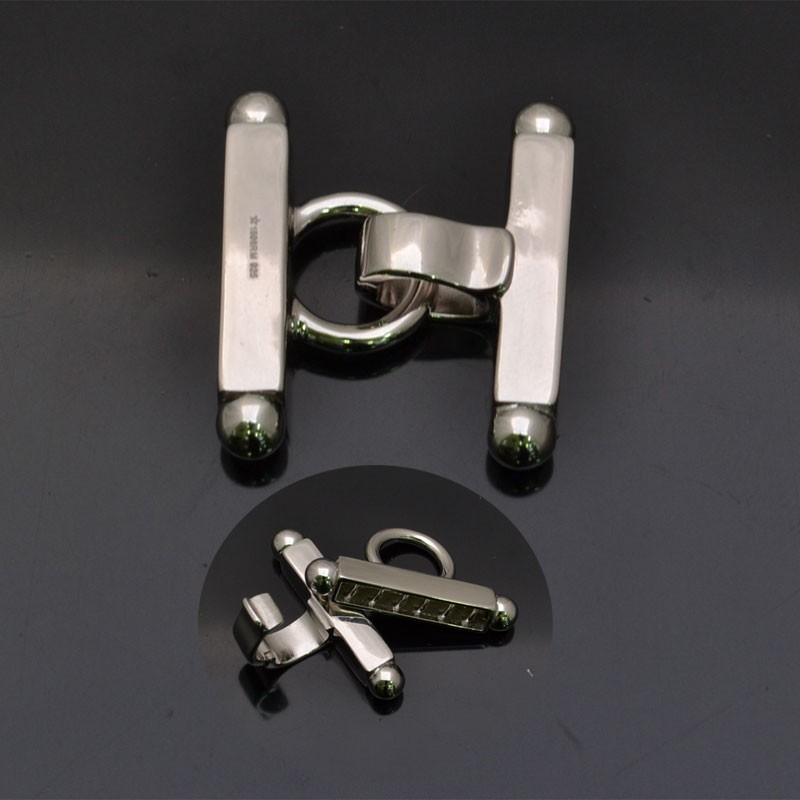 Chiusura a scatto per più fili in argento 925% da 26x28 mm