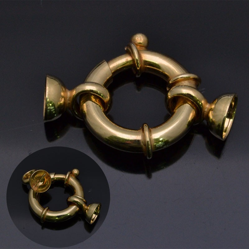 Chiusura moschettone con coppette in argento 925% da 20 mm coppetta 8 mm