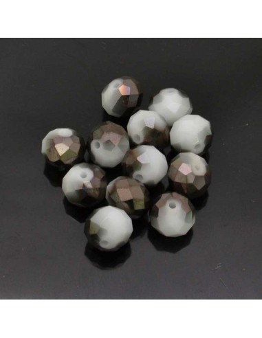 Perline rondelle di cristallo briolette 10x8 mm mezzo cristallo 10pz  per bigiotteria