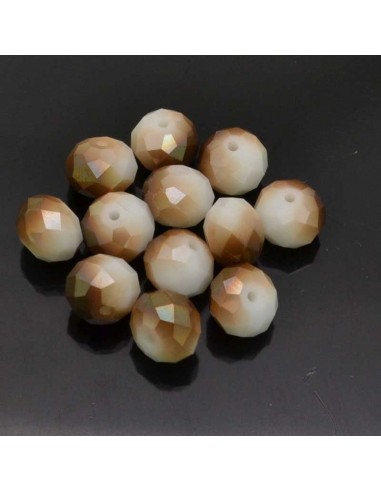 Perline rondelle di cristallo briolette 10x8 mm mezzo cristallo 10pz  per bigiotteria