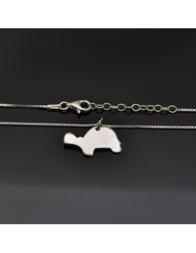 Collana con Ciondolo Tartaruga 20x11 mm con chiusura moschettone lunga 40 cm in argento 925%