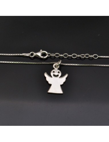 Collana con Ciondolo Angioletto 20x14 mm con chiusura moschettone lunga 40 cm in argento 925%