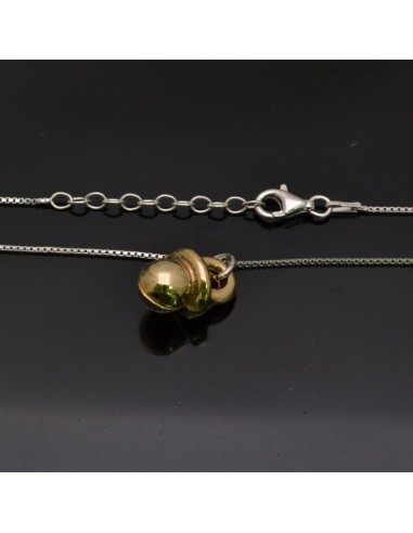 Collana con Ciondolo Ciuccio 16x10 mm con chiusura moschettone lunga 40 cm in argento 925%