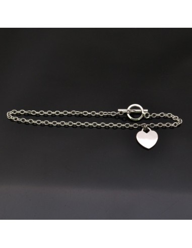 Bracciale con cuoricino 9x11 mm in argento 925% da 17 cm