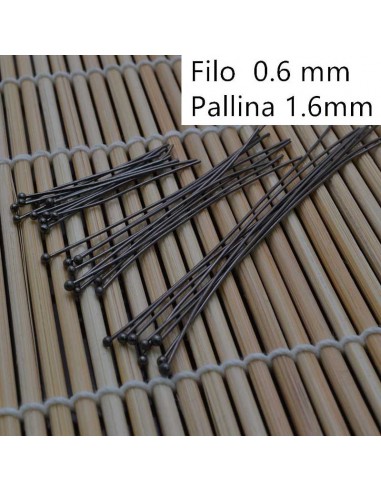 Chiodini Spilli testa Pallina canna di fucile 30mm 50mm 70mm in ottone per Bigiotteria