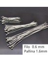 Chiodini Spilli testa Pallina col argento 30mm 50mm 70mm in ottone per Bigiotteria
