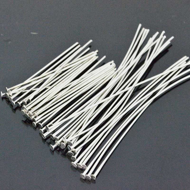 Chiodini a Testa Piatta in ottone col argento rodiato filo 0.6mm testa 1.6 mm per bigiotteria