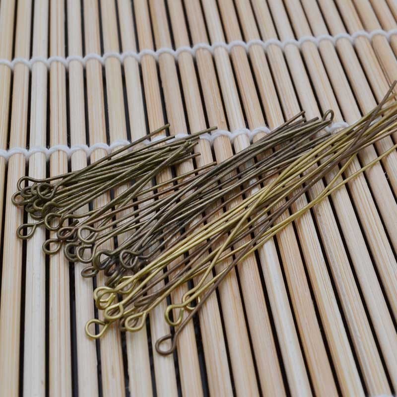 Chiodini Occhiello in Ottone bronzo Placcato filo 0.6mm occhiello 3.6 mm per bigiotteria