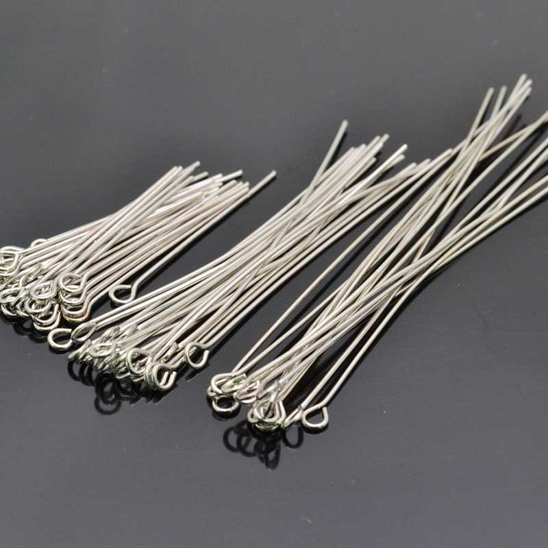 Chiodini Occhiello in Ottone argento rodiato Placcato filo 0.6 mm occhiello 3.6 mm per bigiotteria