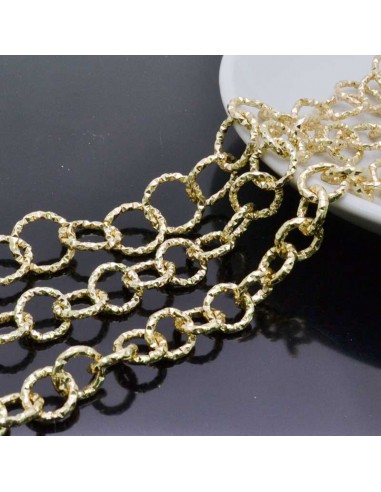 Catena diamantata brillantata in alluminio oro 10 mm - 14 mm spessore filo 2mm 1 mt Gioie d'Oriente