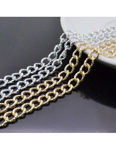 Catena groumette diamantata di alluminio 7x9mm filo 1.5mm 1mt GDO