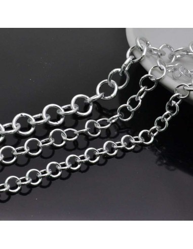 TondaCATENA Alluminio Tonda licia col argento 1mt per bigiotteria
