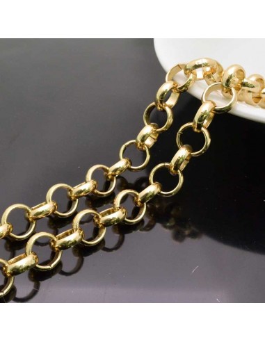 catena rolo in alluminio tonda col oro 1mt per  borse bigiotteria