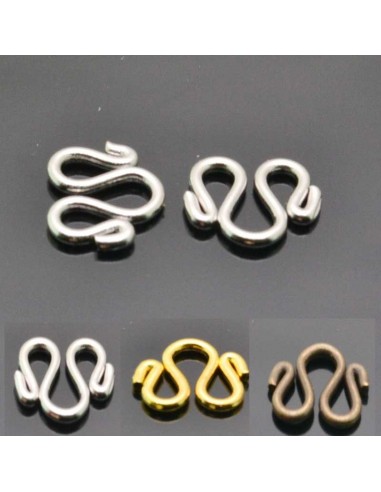 chiusura s per collana e bracciale in ottone 13x12.4mm col varia 3 pz per bigiotteria