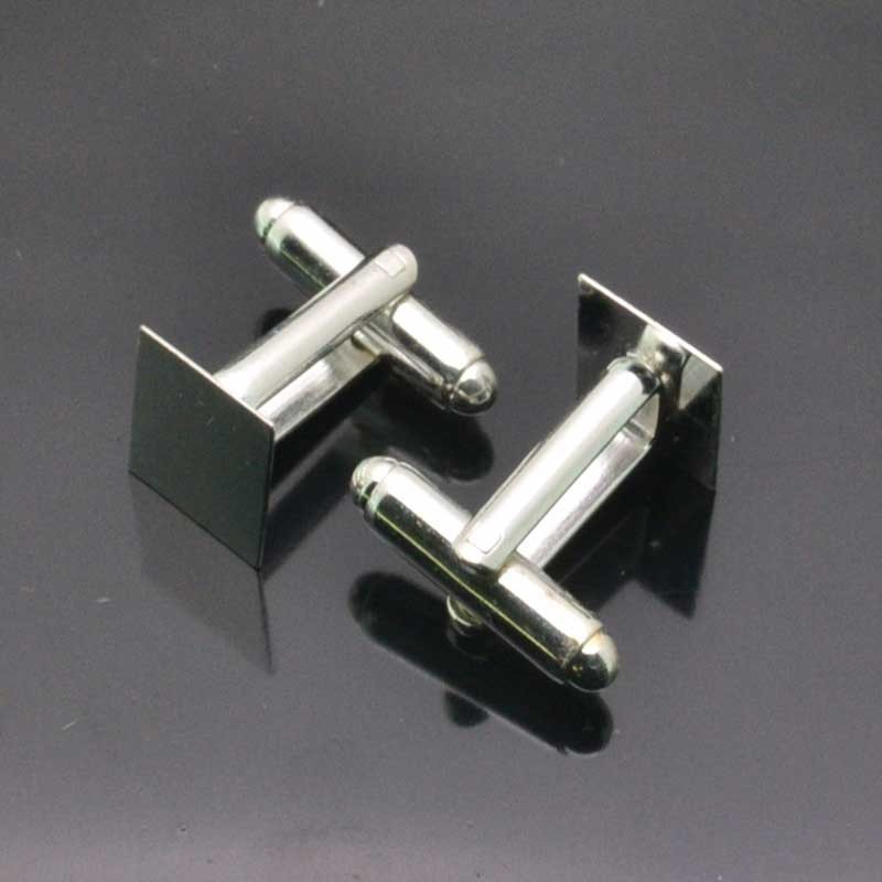 Gemelli da Decorare in ottone con base piatta quadrato col argento rodiato 10 mm Fai Da Te
