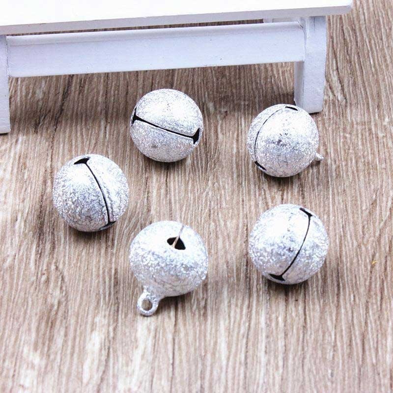 Campanello Campanellini Sonaglio Satinato argento 8mm 12mm 14mm  Charm Ciondoli per bigiotteria