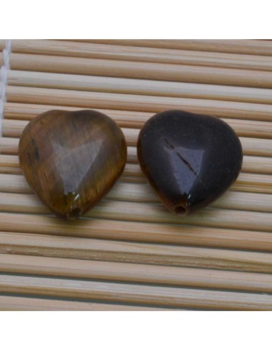 Pietre a forma di cuore occhio di tigre liscia  25 mm  per orecchini bracciali collana
