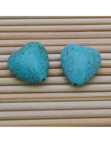Pietre a forma di cuore Pasta di turchese liscia 18 mm  per orecchini bracciali collana
