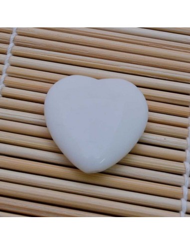 Pietre a forma di cuore agata bianca liscia piatta 30 mm  per orecchini bracciali collana