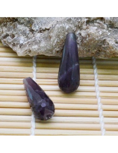 pietre Gocce ametista  sfaccettata 9x25 mm foro passante per orecchini per tue creazioni