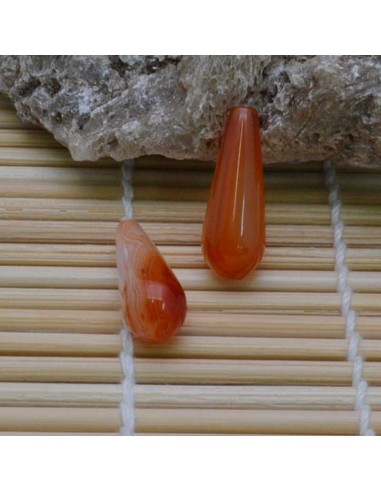 pietre Gocce corniola liscia 8 x20 mm foro passante per orecchini per tue creazioni