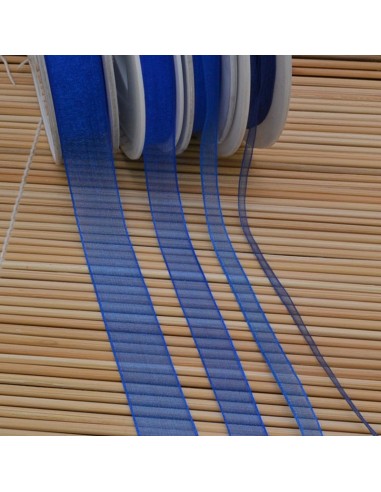 Nastro in organza Blu 224 2mt varie misure Gioie d'Oriente