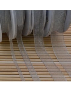 Nastro in organza Grigio perla 316 2mt varie misure Gioie d'Oriente