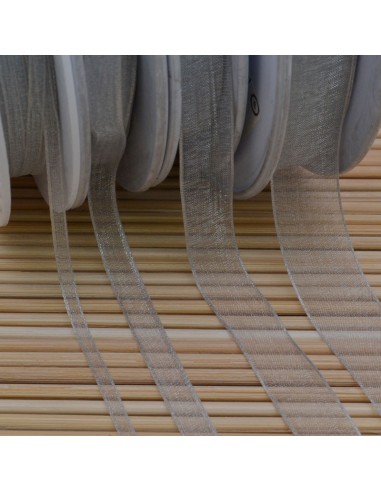 Nastro in organza Grigio perla 316 2mt varie misure Gioie d'Oriente