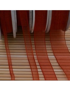 Nastro in organza Rosso mattone 338 2mt varie misure Gioie d'Oriente