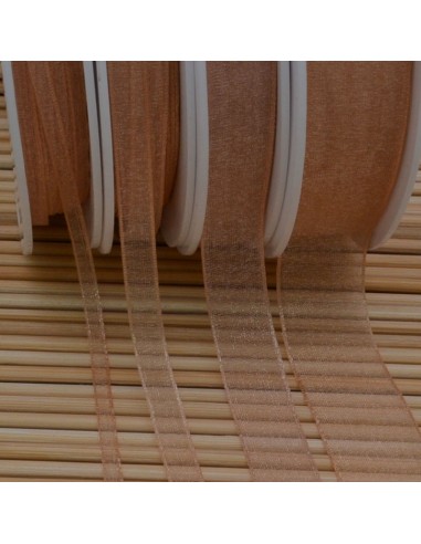 Nastro Organza Bobina Nastro Bomboniere da 0,3 mm 0,6 mm 10 mm 15 mm per 2 metri Rosa antico 412 
