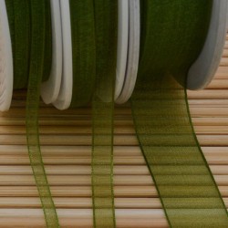 Nastro Organza Bobina Nastro Bomboniere da 0,3 mm 0,6 mm 10 mm 15 mm per 2 metri Verde olive 299