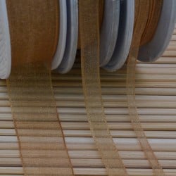 Nastro Organza Bobina Nastro Bomboniere da 0,3 mm 0,6 mm 10 mm 15 mm per 2 metri beige 304