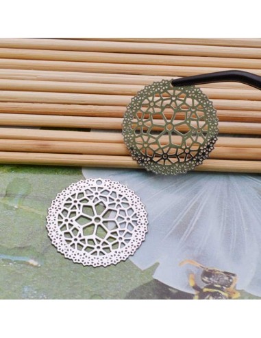 Filigrana in acciaio Rotonda  25mm   2 pz per bigiotteria