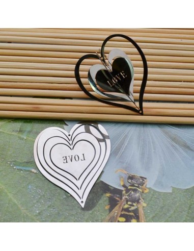 Filigrana in acciaio  cuore connettori  33x38mm 1pz per bigiotteria