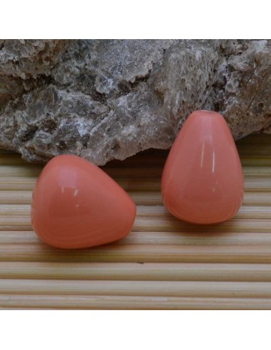 Goccia 14 x17.5 mm pasta di corallo rosa liscia per tue creazioni