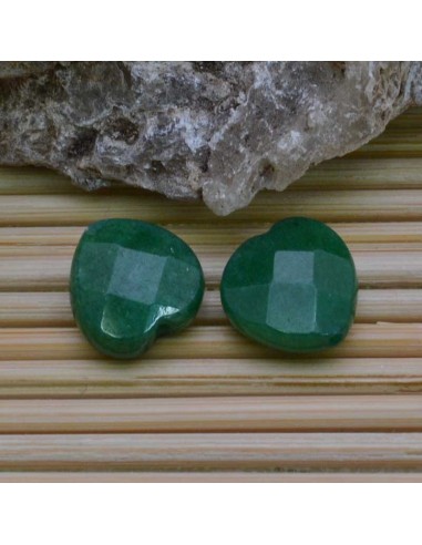 cuore 12.5 mm giada verde sfaccettata per orecchini bracciali collana