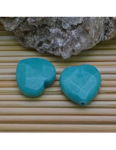 cuore 20 mm giada turchese sfaccettata   per orecchini bracciali collana