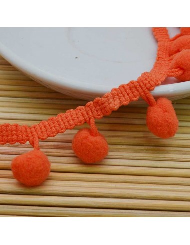 passamaneria Nastro  frangia con pon pon 11MM 12MM  50 CM Ottima Qualità