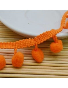 passamaneria Nastro  frangia con pon pon 11MM 12MM  50 CM Ottima Qualità