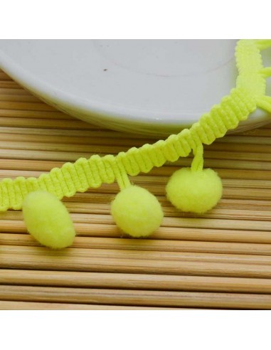 passamaneria Nastro  frangia con pon pon 11MM 12MM  50 CM Ottima Qualità
